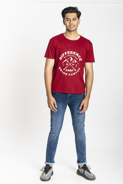 Red T-shirt new printed for men's